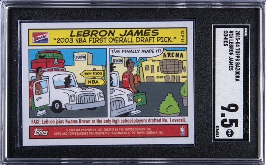 2003-04 Topps Bazooka Comics #15 LeBron James Rookie Card - SGC MINT+ 9.5
